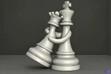 Kral ve Kraliçe Satranç Heykeli - 3D Baskı ve Model Dosyası (STL) - detaylı önizleme 3