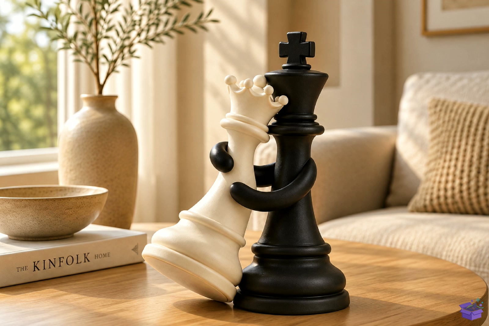 King Queen Chess Sculpture STL - 3D Baskı ve Model Dosyası (STL, OBJ, 3MF) - detaylı önizleme 4