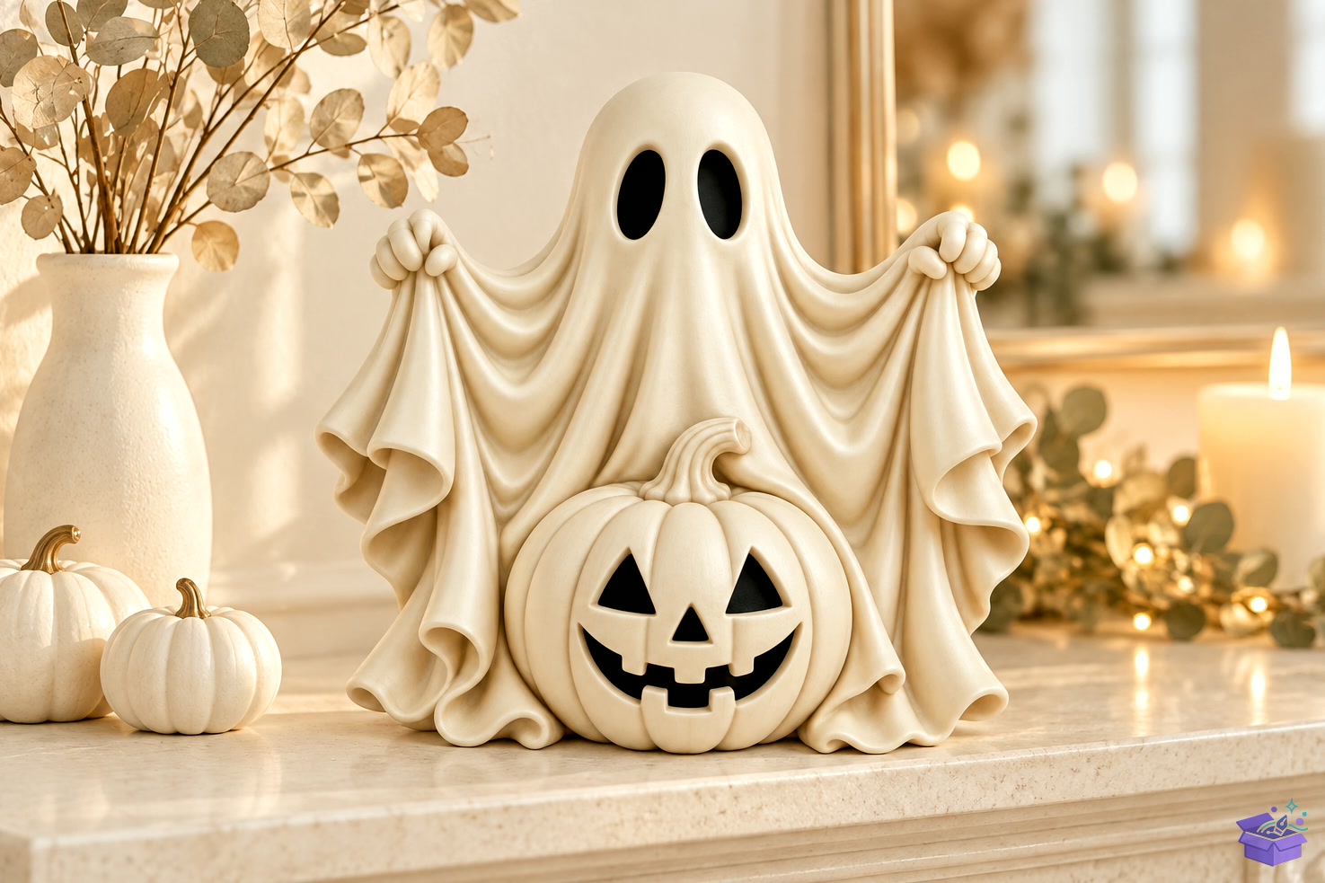 3D Baskı STL Ghost Pumpkin Cadılar Bayramı - 3D Baskı ve Model Dosyası (STL, OBJ, 3MF) - detaylı önizleme 3