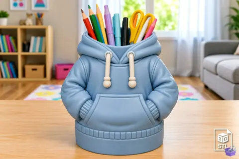 Hoodie Masaüstü Kalemlik STL 3D Baskı - 3D Baskı ve Model Dosyası (STL, OBJ, 3MF) - 3D İndir (STL, OBJ, 3MF)