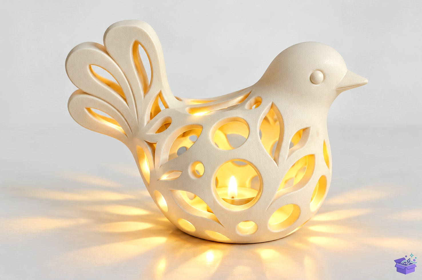 3D STL Kuş Figürü Tealight Tutucu - 3D Baskı ve Model Dosyası (STL, OBJ, 3MF) - detaylı önizleme 3