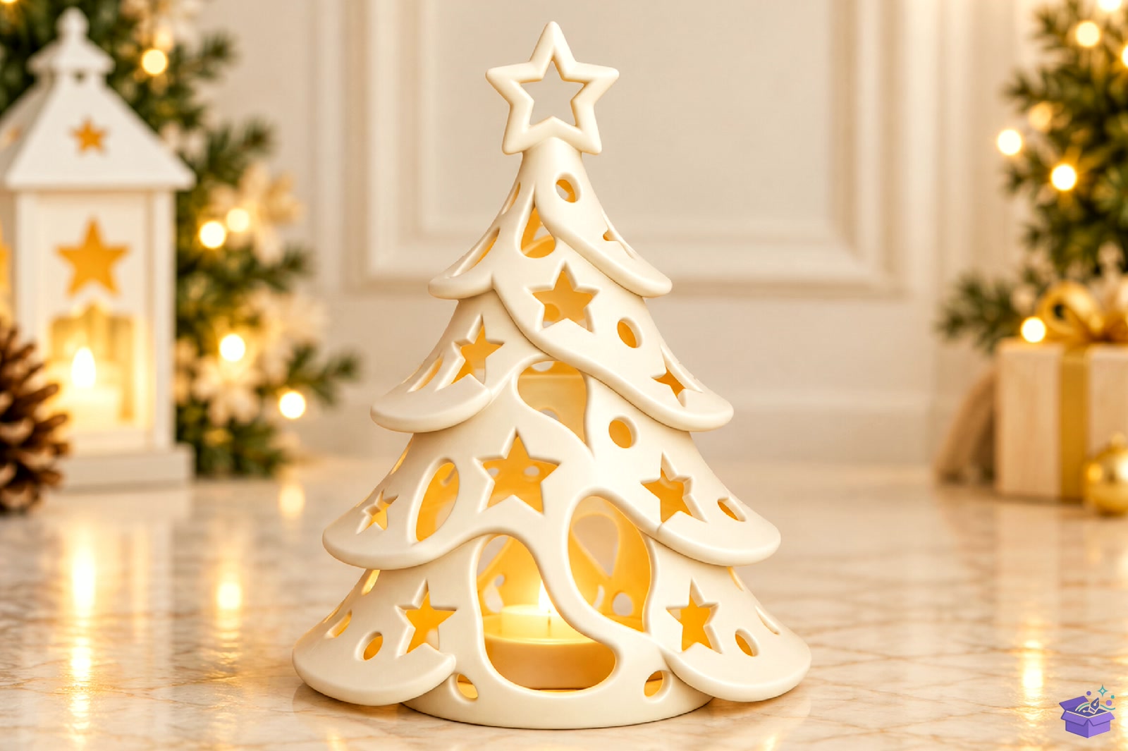 Yılbaşı Ağacı Tealight Tutucu STL - 3D Baskı ve Model Dosyası (STL, OBJ, 3MF) - detaylı önizleme 3