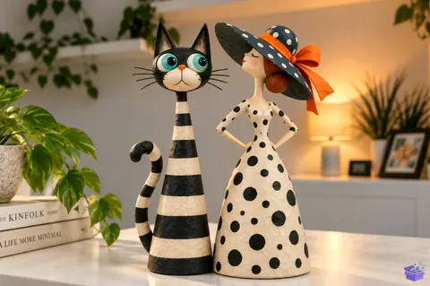 Kedi Kedi Lady Figurine STL - 3D Baskı ve Model Dosyası (STL, OBJ, 3MF) - 3D İndir (STL, OBJ, 3MF)