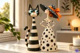 Kedi ve Kedili Kadın Figürü - 3D Baskı ve Model Dosyası (STL) - detaylı önizleme 2