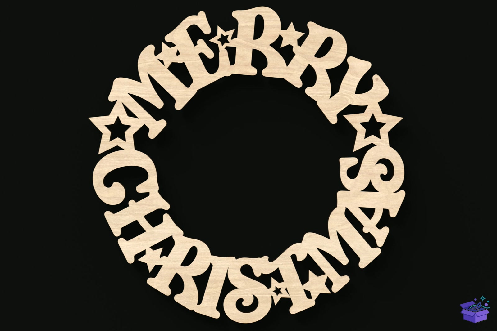 Merry Yılbaşı Door Wreath Tabela Levha - Lazer Kesim ve Çizim Dosyası (SVG, DXF, EPS, PNG) - Lazer Kesim Dosyaları İndir (DXF, SVG, EPS)