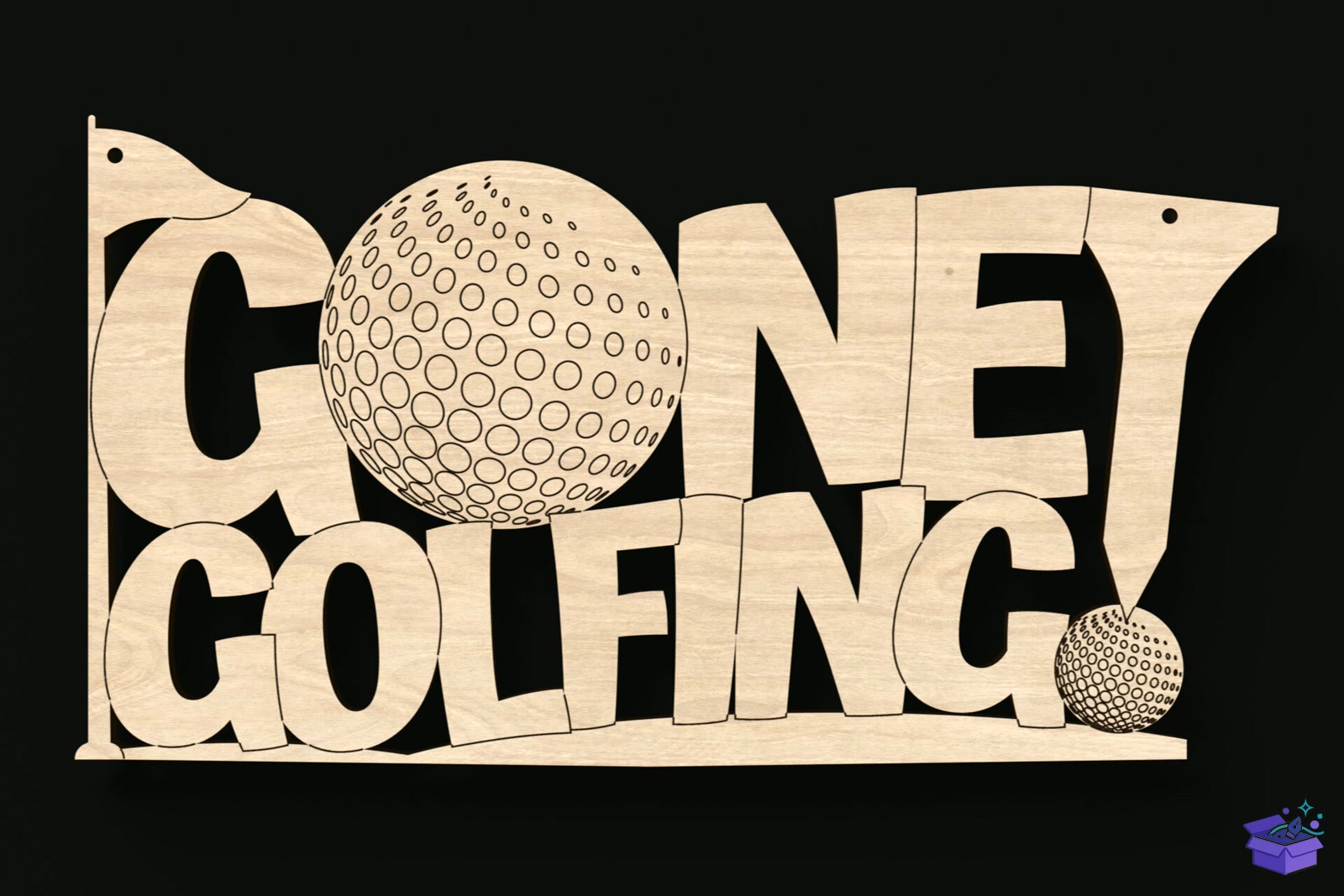 Gone Golfing Lazer Kesim Tabela Levha - Lazer Kesim ve Çizim Dosyası (SVG, DXF, EPS, PNG) - Lazer Kesim Dosyaları İndir (DXF, SVG, EPS)