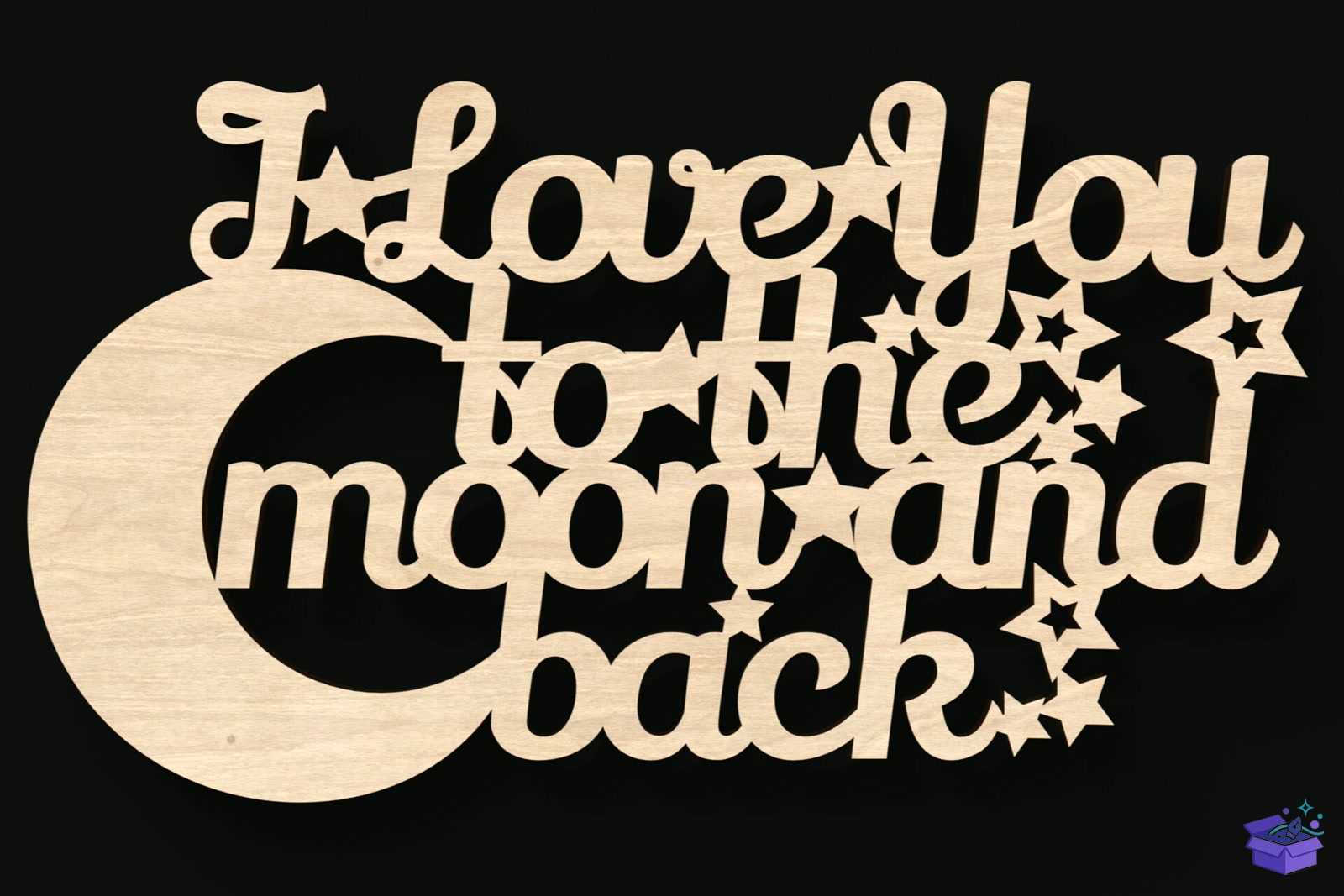 I Love You To The Moon And Back Tabela Levha - Lazer Kesim ve Çizim Dosyası (SVG, DXF, EPS, PNG) - Lazer Kesim Dosyaları İndir (DXF, SVG, EPS)