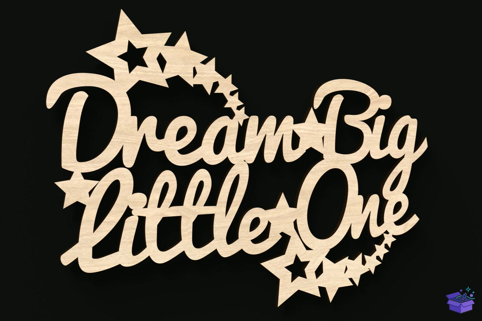 Dream Big Little One Lazer Kesim Tabela Levha - Lazer Kesim ve Çizim Dosyası (SVG, DXF, EPS, PNG) - detaylı önizleme 2