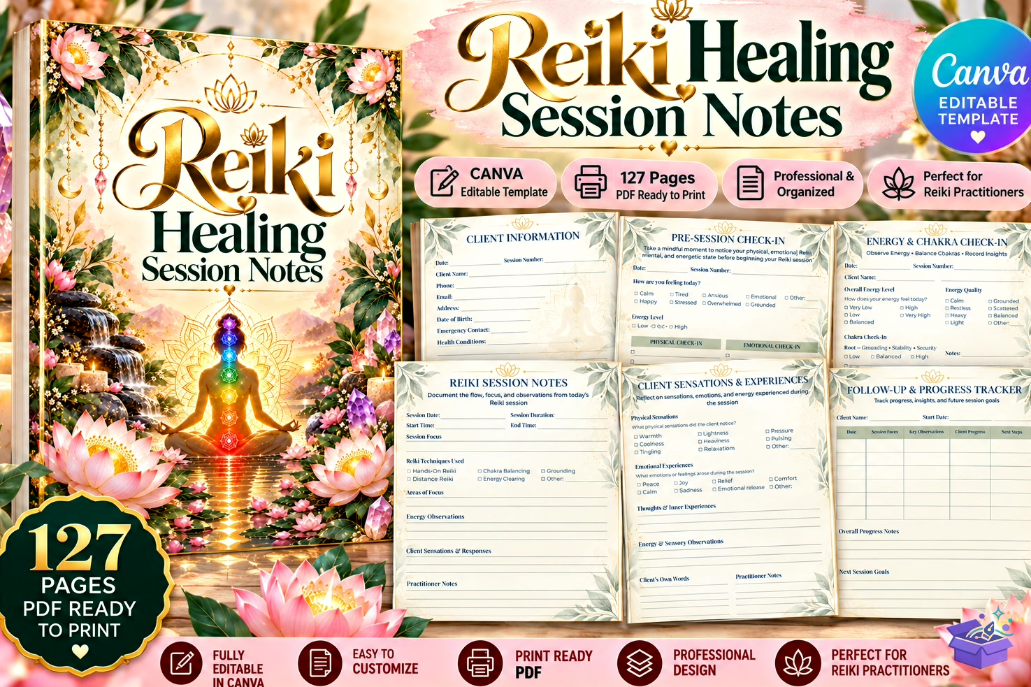 Reiki Healing Session Notes - Lazer Kesim ve Çizim Dosyası (SVG, DXF, EPS, PNG) - Lazer Kesim Dosyaları İndir (DXF, SVG, EPS)