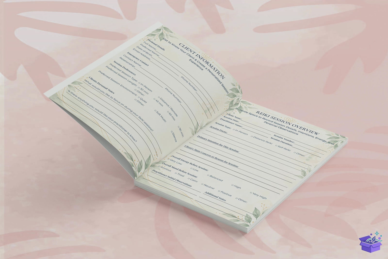 Reiki Healing Session Notes - Lazer Kesim ve Çizim Dosyası (SVG, DXF, EPS, PNG) - detaylı önizleme 2