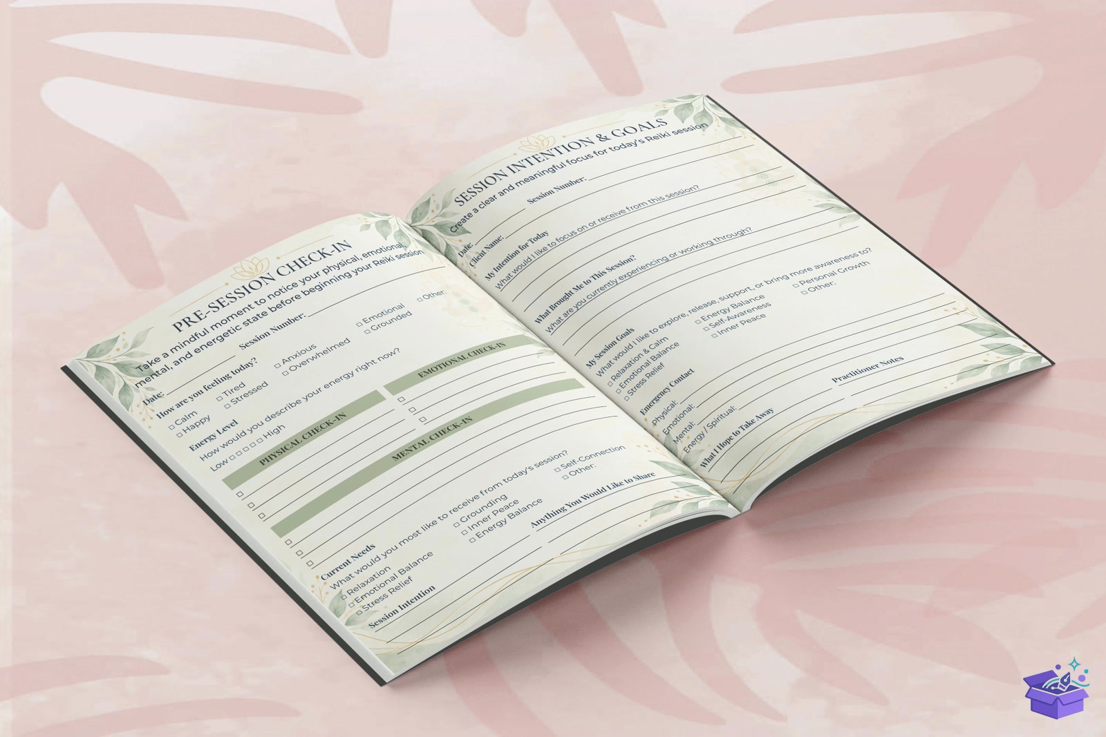 Reiki Healing Session Notes - Lazer Kesim ve Çizim Dosyası (SVG, DXF, EPS, PNG) - detaylı önizleme 3