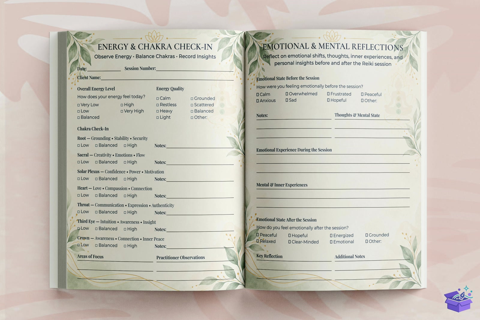 Reiki Healing Session Notes - Lazer Kesim ve Çizim Dosyası (SVG, DXF, EPS, PNG) - detaylı önizleme 4