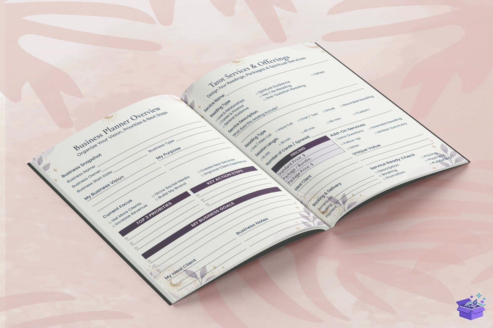 Tarot Business Planner Canva Şablon - Lazer Kesim ve Çizim Dosyası (SVG, DXF, EPS, PNG) - detaylı önizleme 3