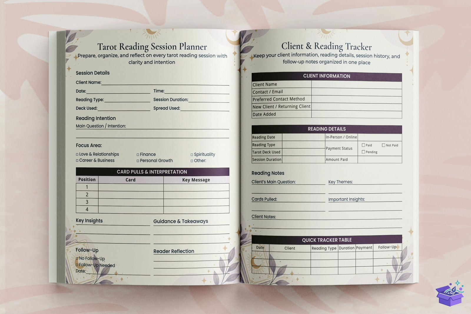 Tarot Business Planner Canva Şablon - Lazer Kesim ve Çizim Dosyası (SVG, DXF, EPS, PNG) - detaylı önizleme 4