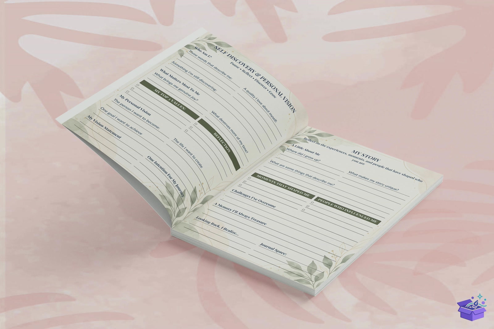 Self Discovery Journal Canva Şablon - Lazer Kesim ve Çizim Dosyası (SVG, DXF, EPS, PNG) - detaylı önizleme 2