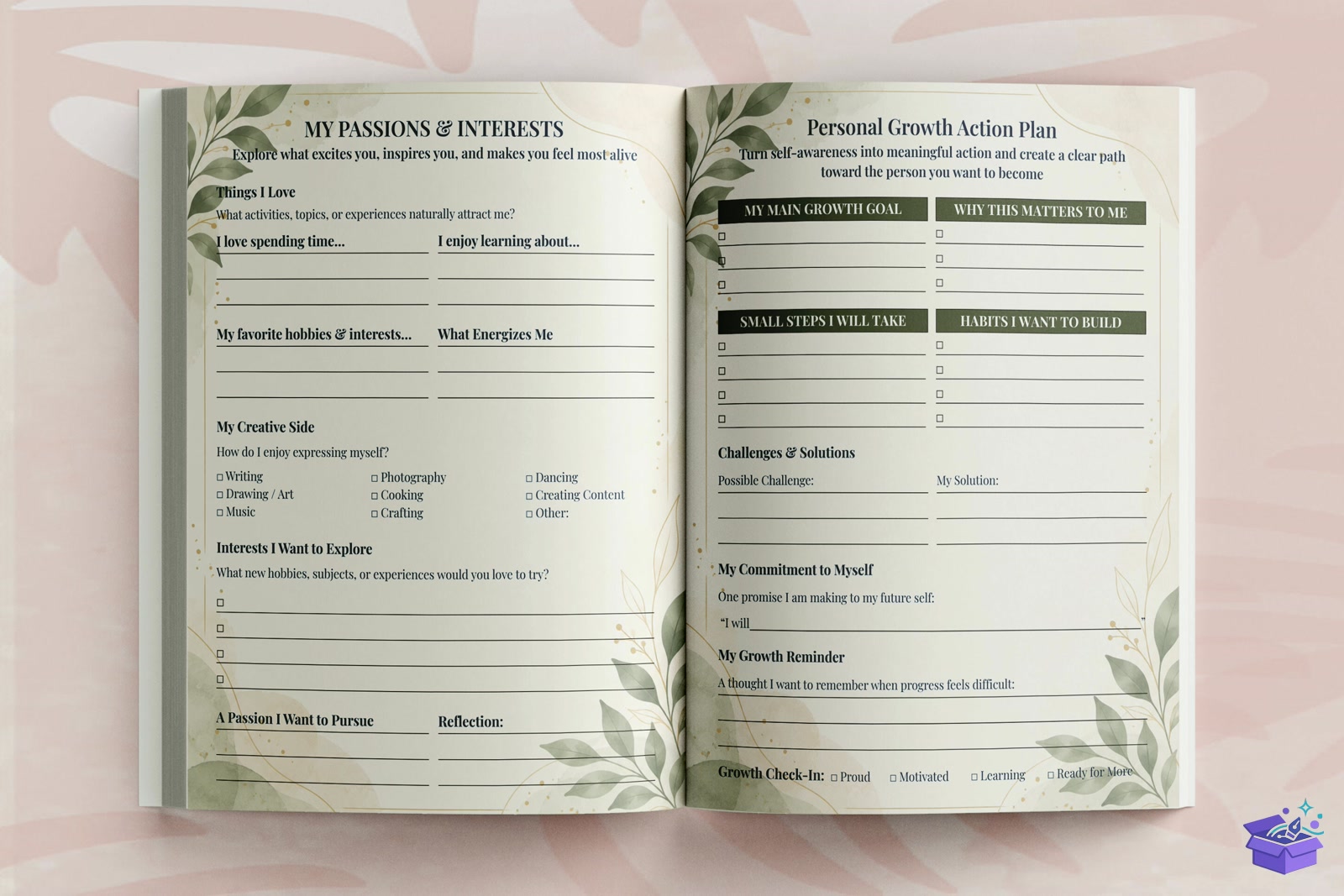 Self Discovery Journal Canva Şablon - Lazer Kesim ve Çizim Dosyası (SVG, DXF, EPS, PNG) - detaylı önizleme 4