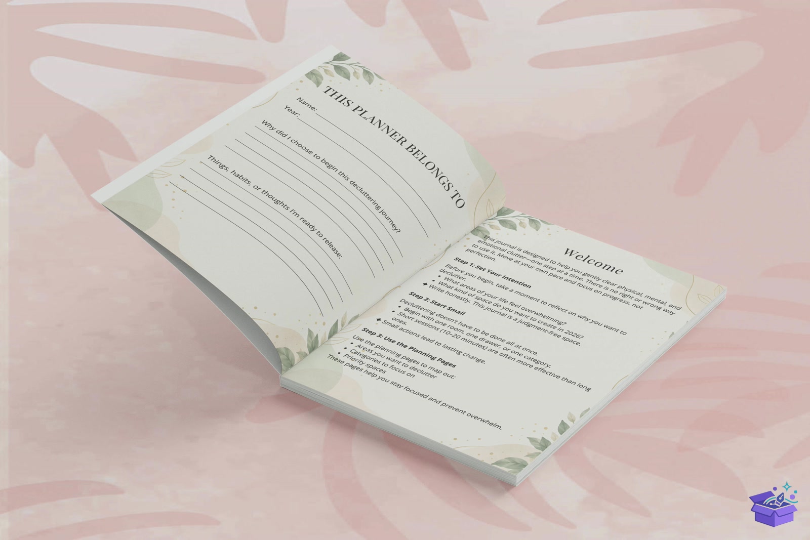 2027 Declutter Journal Workbook - Lazer Kesim ve Çizim Dosyası (SVG, DXF, EPS, PNG) - detaylı önizleme 2