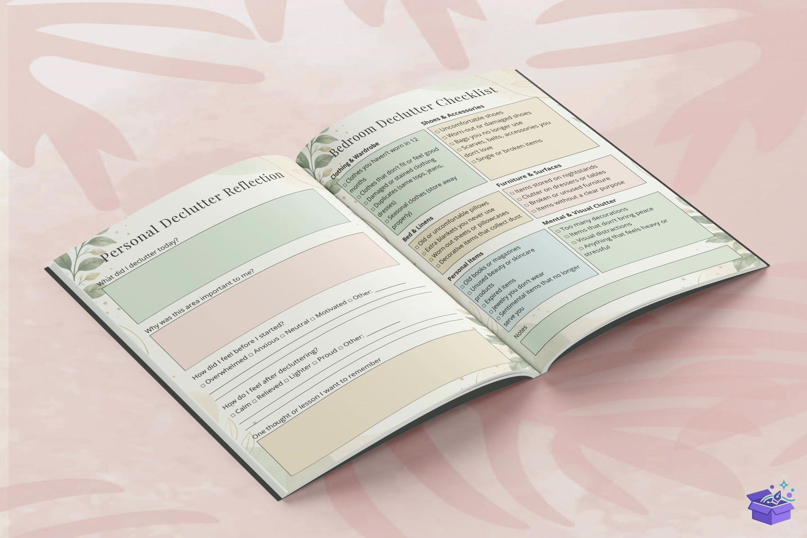 2027 Declutter Journal Workbook - Lazer Kesim ve Çizim Dosyası (SVG, DXF, EPS, PNG) - detaylı önizleme 3