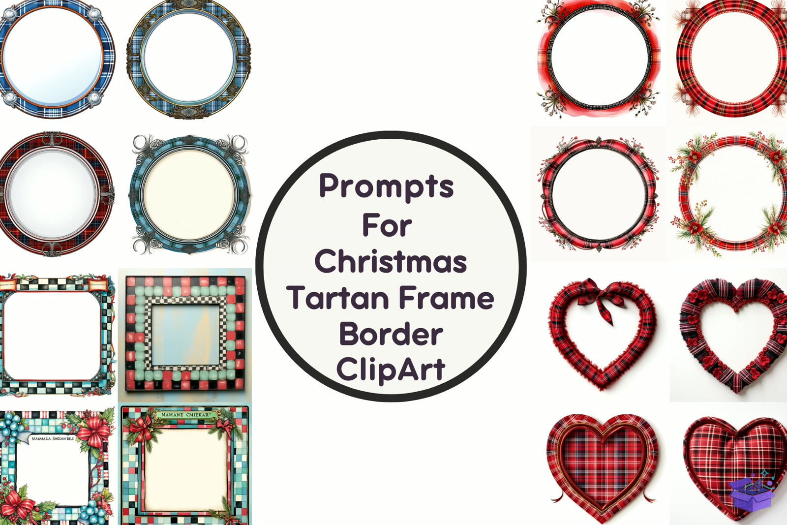 Prompt Yılbaşı Tartan Çerçeve Border - Lazer Kesim ve Çizim Dosyası (SVG, DXF, EPS, PNG) - Vektörler & SVG İndir (DXF, SVG, AI)
