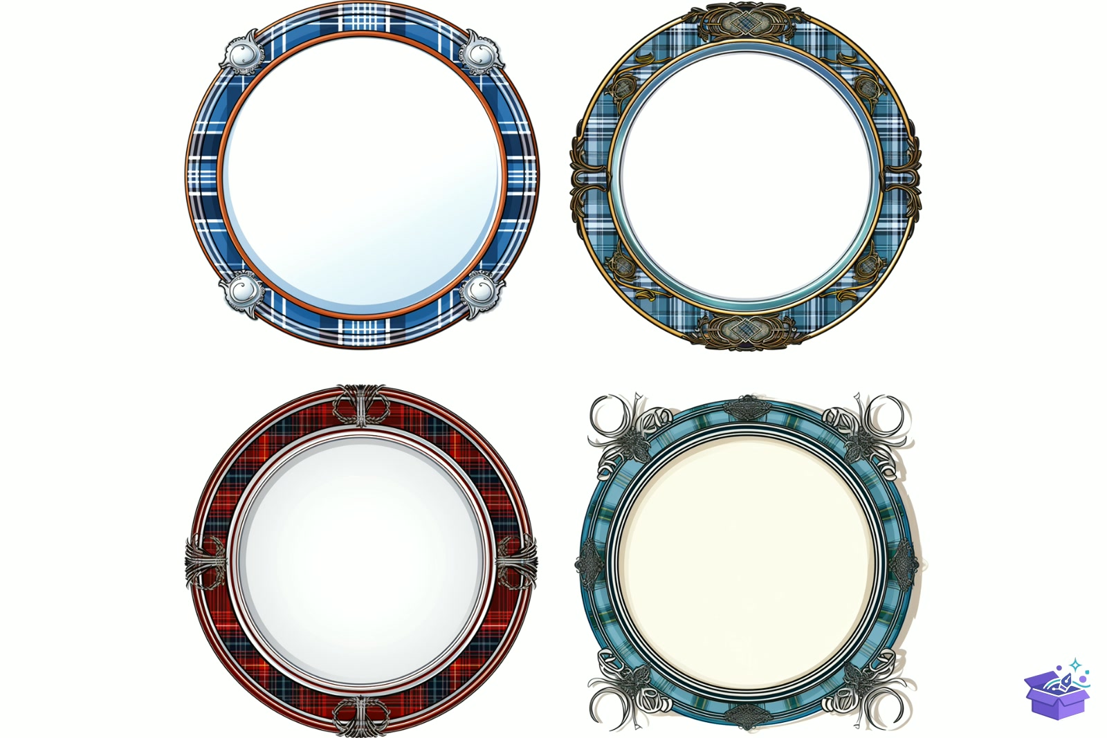 Prompt Yılbaşı Tartan Çerçeve Border - Lazer Kesim ve Çizim Dosyası (SVG, DXF, EPS, PNG) - detaylı önizleme 2