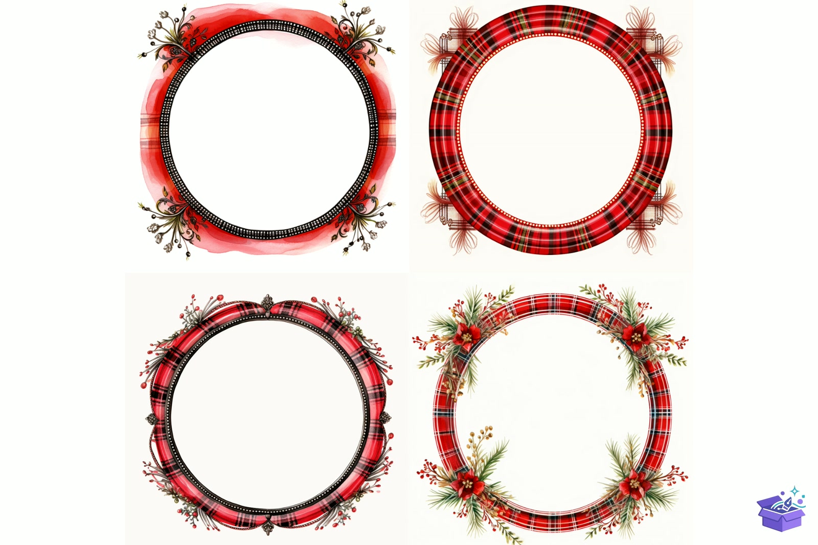 Prompt Yılbaşı Tartan Çerçeve Border - Lazer Kesim ve Çizim Dosyası (SVG, DXF, EPS, PNG) - detaylı önizleme 3