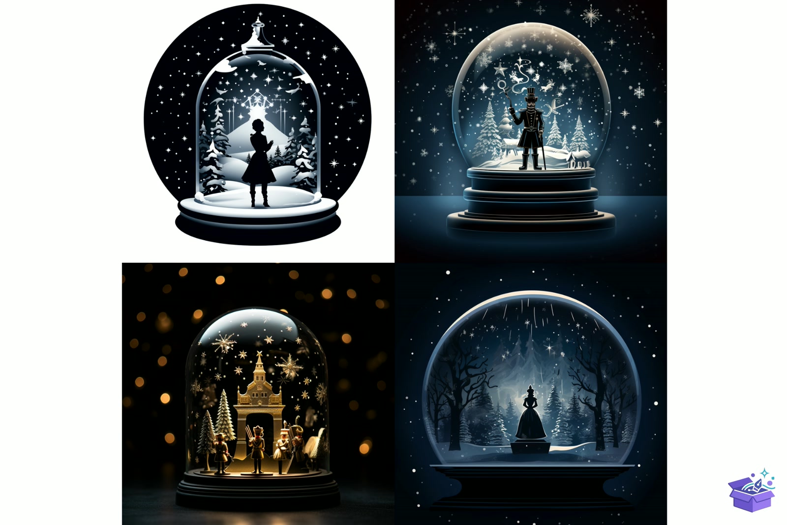 Magic Yılbaşı Snow Globe Background - Lazer Kesim ve Çizim Dosyası (SVG, DXF, EPS, PNG) - detaylı önizleme 2