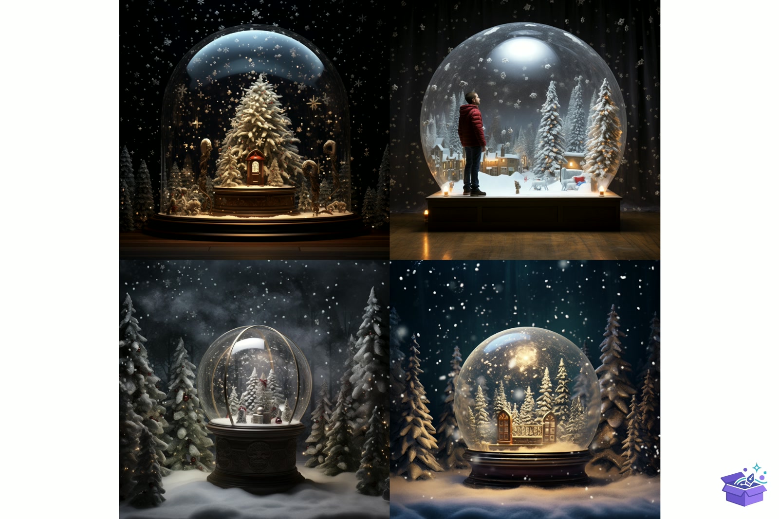 Magic Yılbaşı Snow Globe Background - Lazer Kesim ve Çizim Dosyası (SVG, DXF, EPS, PNG) - detaylı önizleme 3