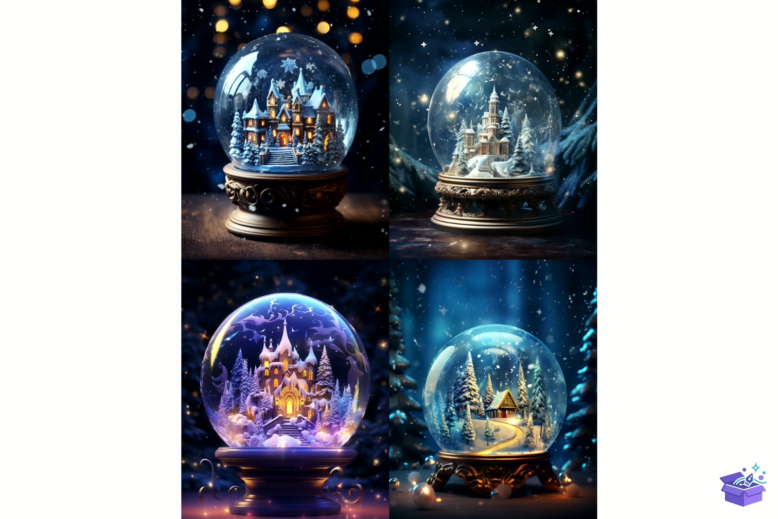 Magic Yılbaşı Snow Globe Background - Lazer Kesim ve Çizim Dosyası (SVG, DXF, EPS, PNG) - detaylı önizleme 4
