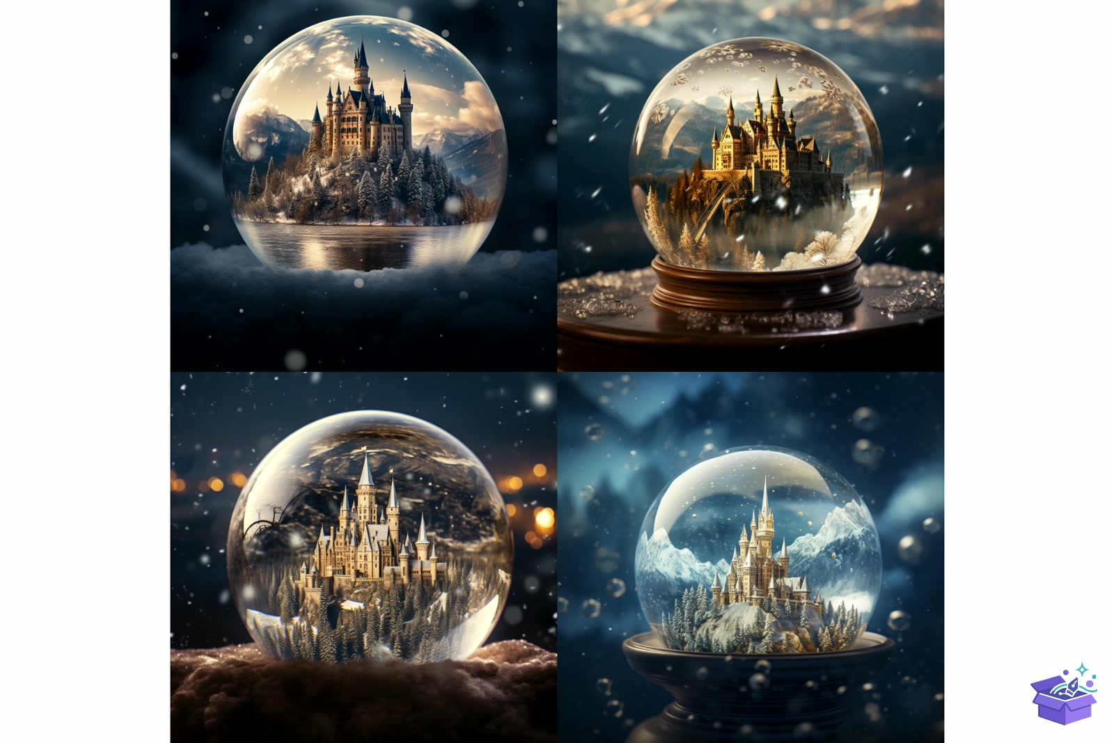 Magic Yılbaşı Snow Globe Background - Lazer Kesim ve Çizim Dosyası (SVG, DXF, EPS, PNG) - detaylı önizleme 5