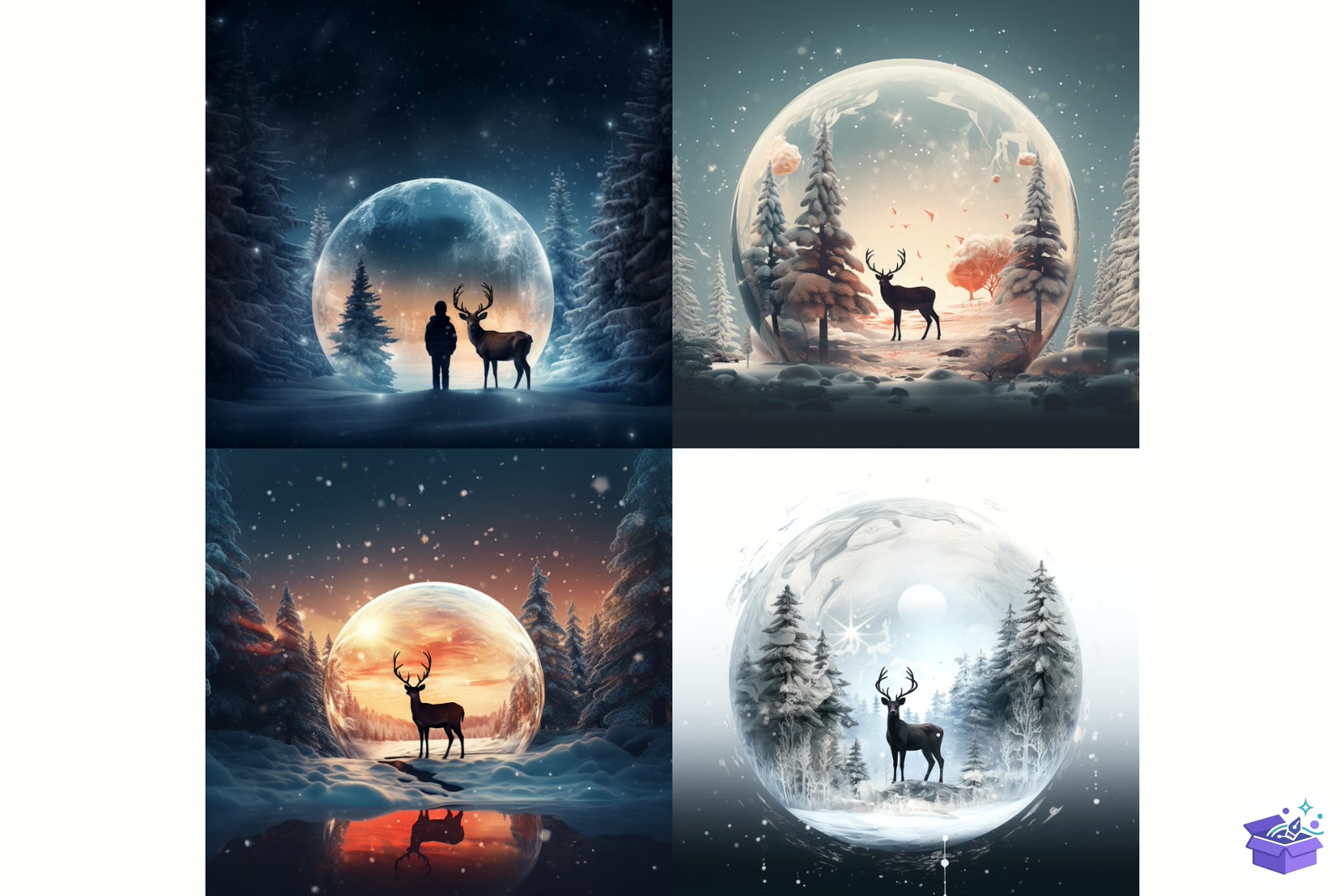 Magic Yılbaşı Snow Globe Background - Lazer Kesim ve Çizim Dosyası (SVG, DXF, EPS, PNG) - detaylı önizleme 6
