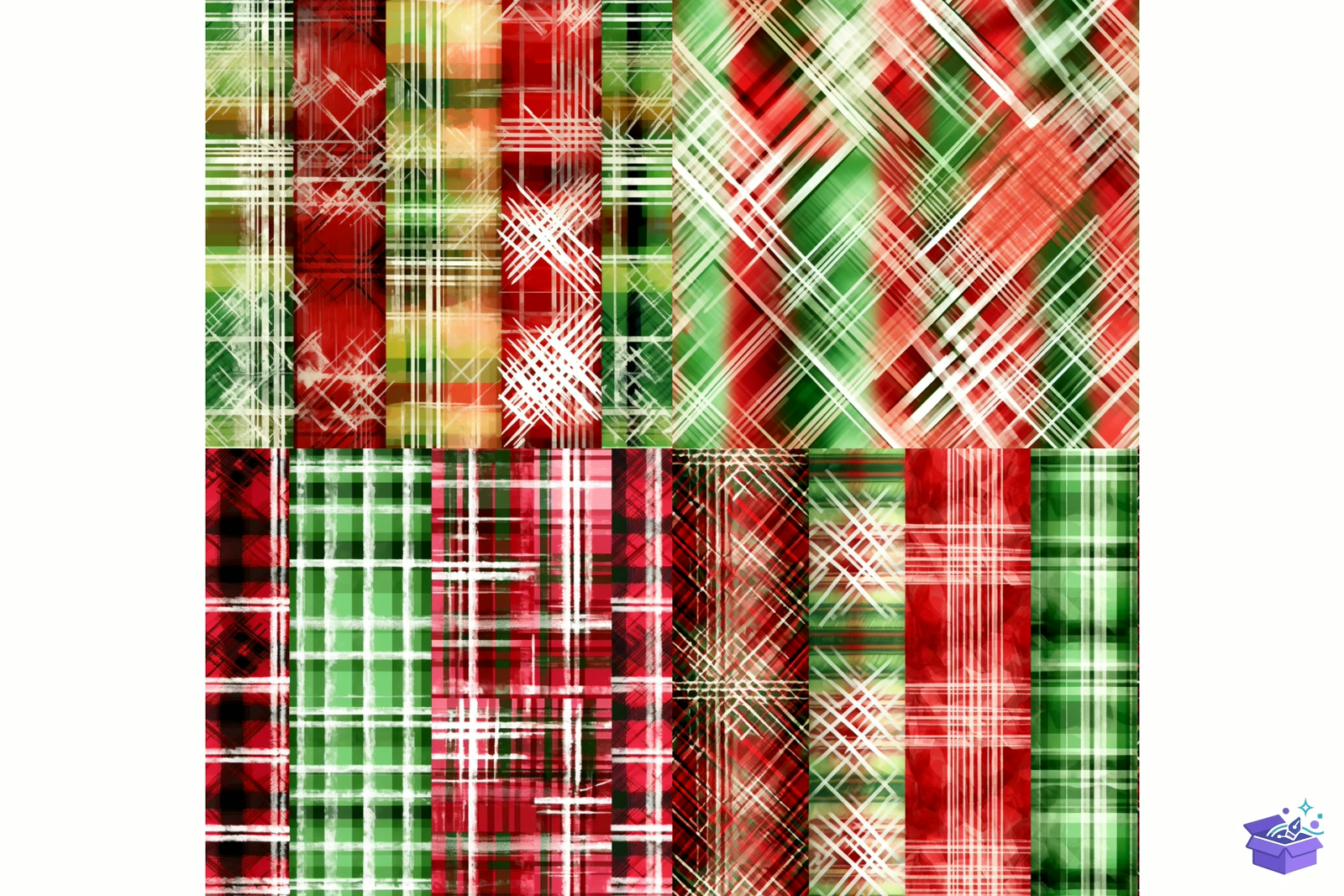 Shabby Chic Yılbaşı Tartan Background - Lazer Kesim ve Çizim Dosyası (SVG, DXF, EPS, PNG) - detaylı önizleme 3