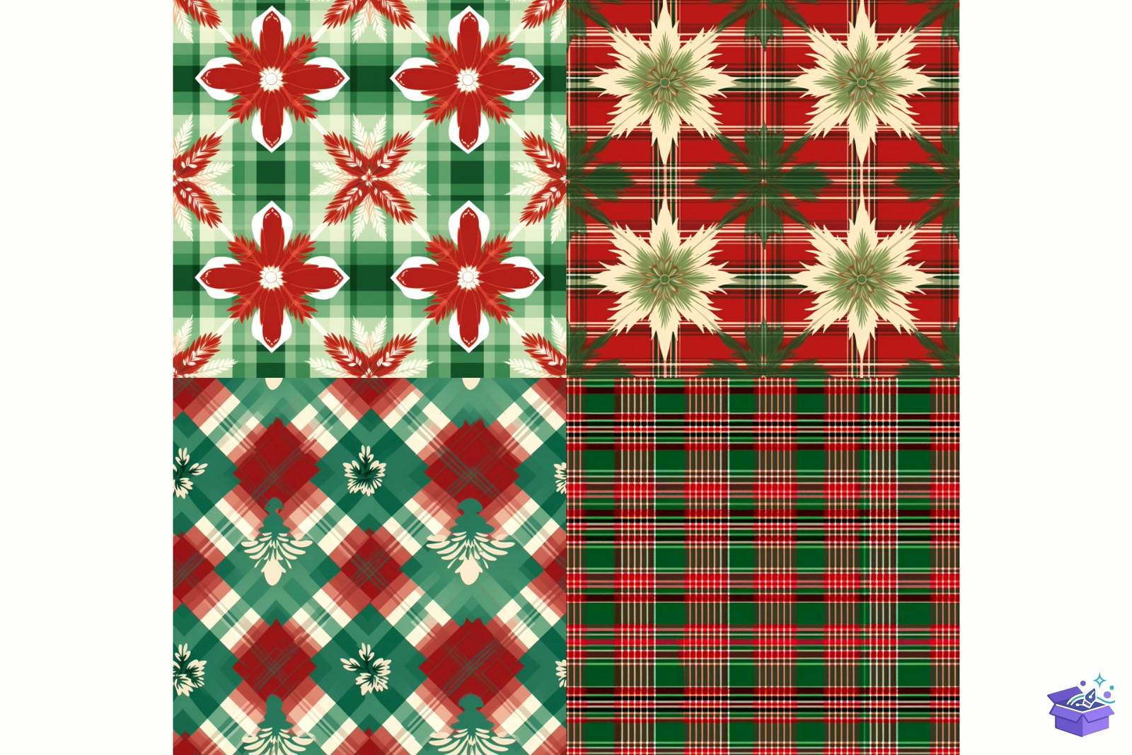 Shabby Chic Yılbaşı Tartan Background - Lazer Kesim ve Çizim Dosyası (SVG, DXF, EPS, PNG) - detaylı önizleme 4