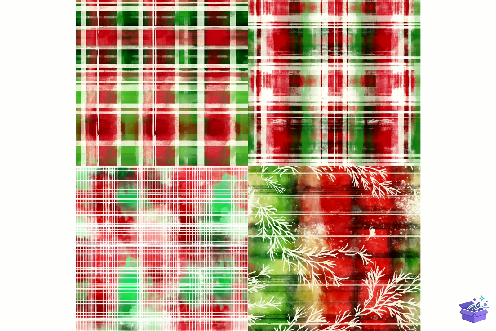 Shabby Chic Yılbaşı Tartan Background - Lazer Kesim ve Çizim Dosyası (SVG, DXF, EPS, PNG) - detaylı önizleme 5