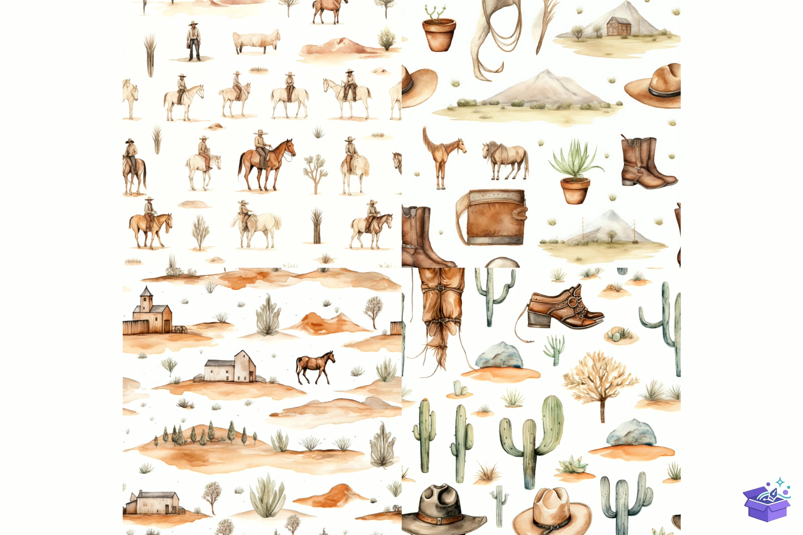 Prompt For Cowboy Desen - Lazer Kesim ve Çizim Dosyası (SVG, DXF, EPS, PNG) - detaylı önizleme 3