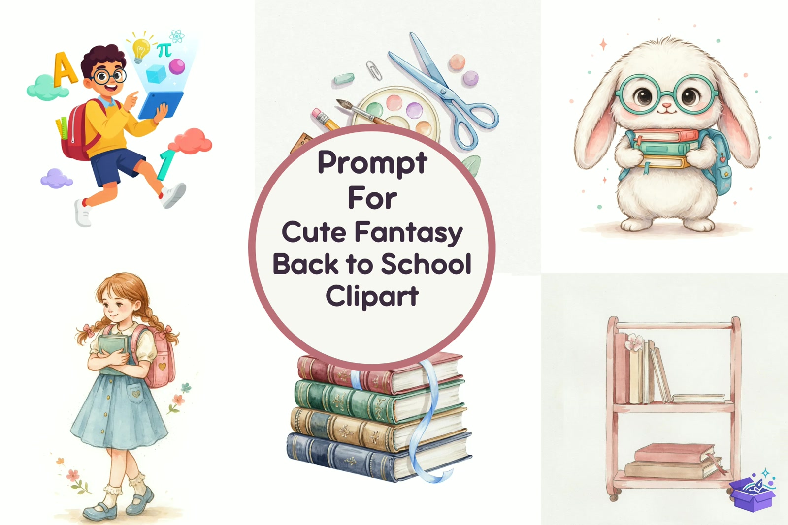 Cute Fantasy Back To School - Lazer Kesim ve Çizim Dosyası (SVG, DXF, EPS, PNG) - Vektörler & SVG İndir (DXF, SVG, AI)