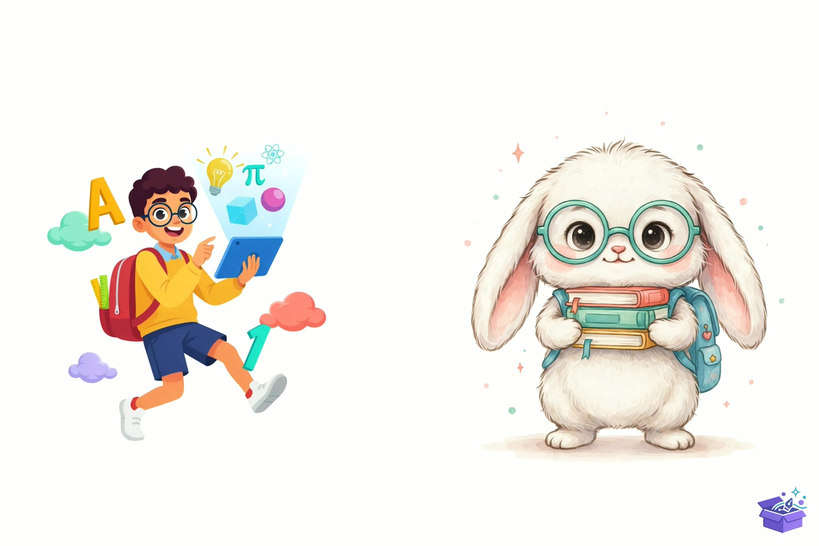 Cute Fantasy Back To School - Lazer Kesim ve Çizim Dosyası (SVG, DXF, EPS, PNG) - detaylı önizleme 2