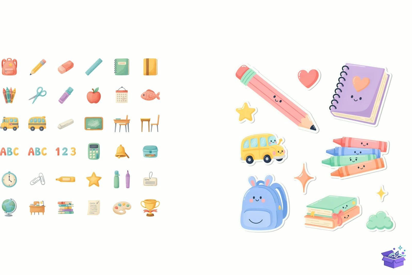 Whimsical Back To School Children's Book - Lazer Kesim ve Çizim Dosyası (SVG, DXF, EPS, PNG) - detaylı önizleme 2