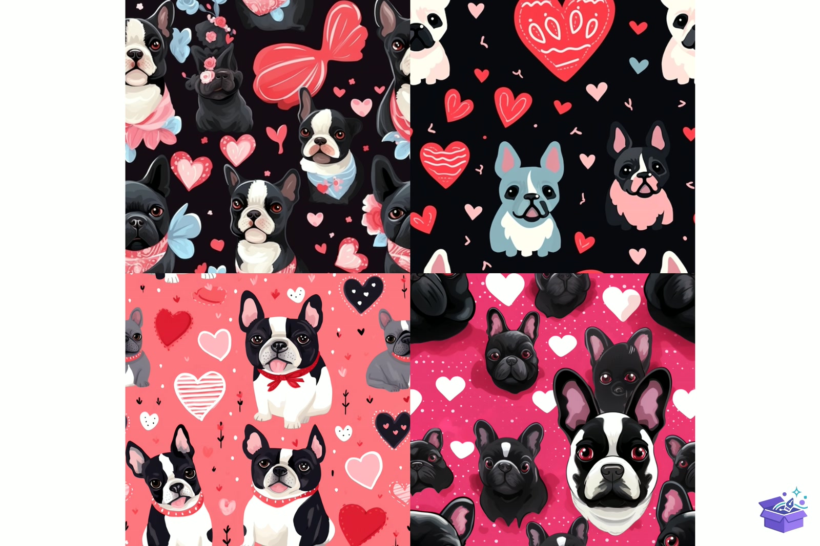 Love French Bulldog Desen - Lazer Kesim ve Çizim Dosyası (SVG, DXF, EPS, PNG) - detaylı önizleme 2