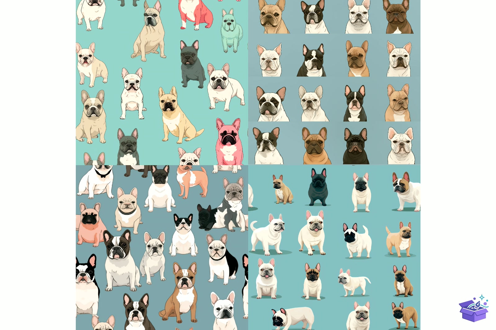 Love French Bulldog Desen - Lazer Kesim ve Çizim Dosyası (SVG, DXF, EPS, PNG) - detaylı önizleme 4