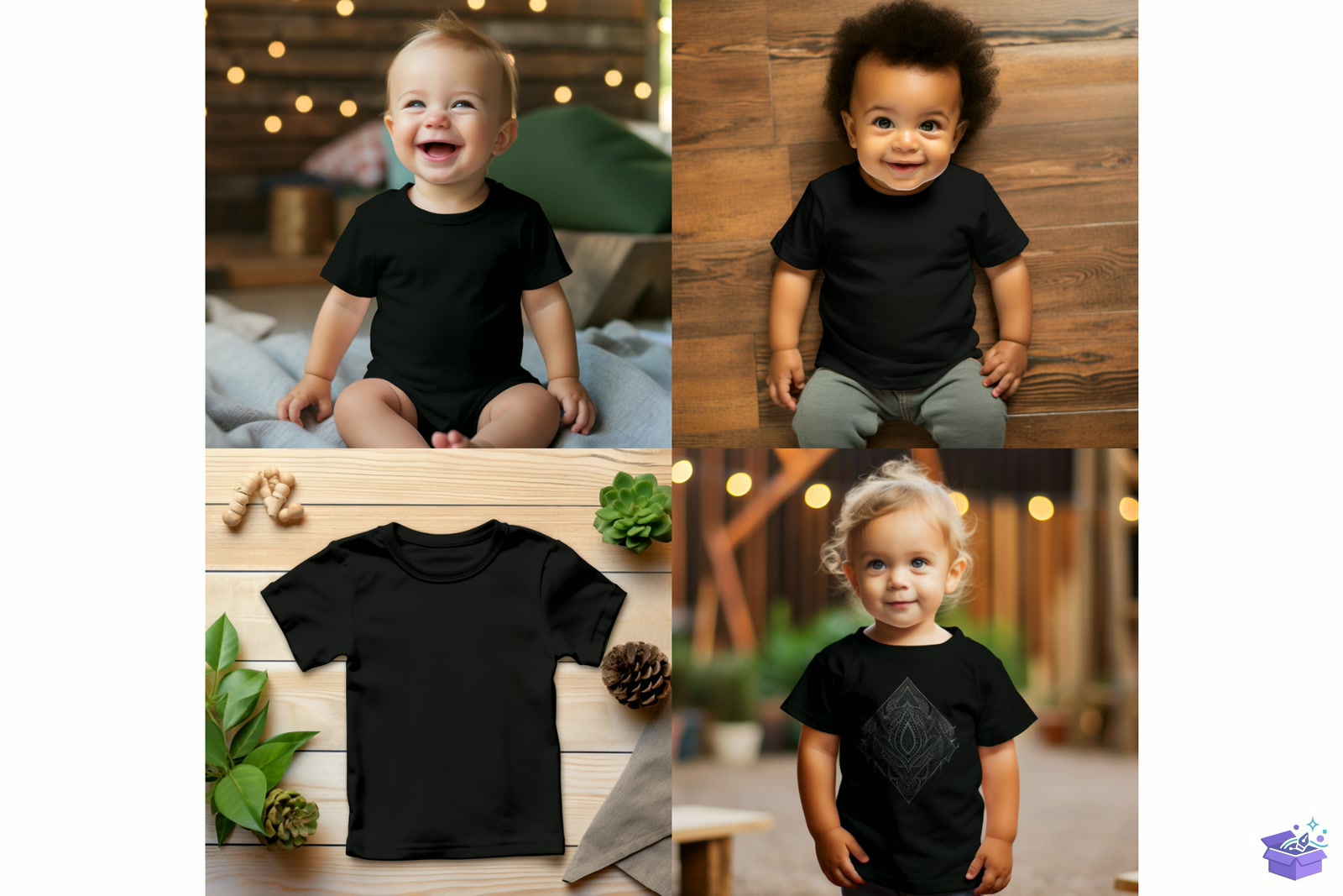 Baby Tshirt Mockup - Profesyonel Sunum Mockup Şablonu (SVG, DXF, EPS, PNG) - detaylı önizleme 2