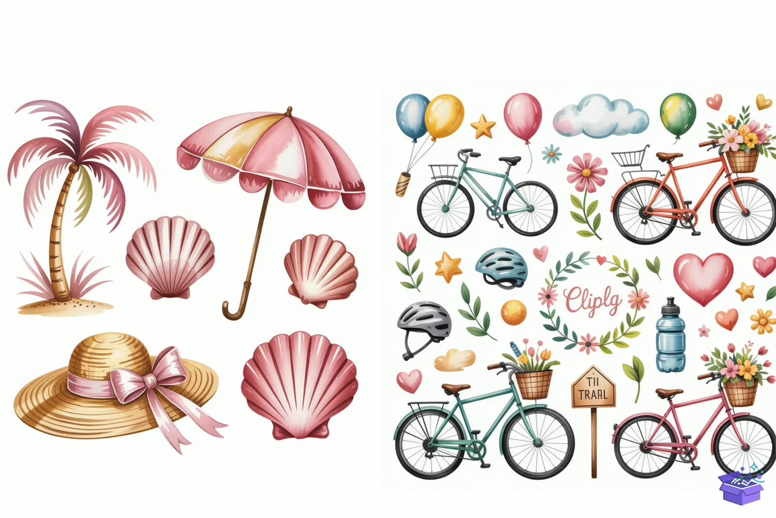 Sweet Whimsical Pink Summer - Lazer Kesim ve Çizim Dosyası (SVG, DXF, EPS, PNG) - detaylı önizleme 3