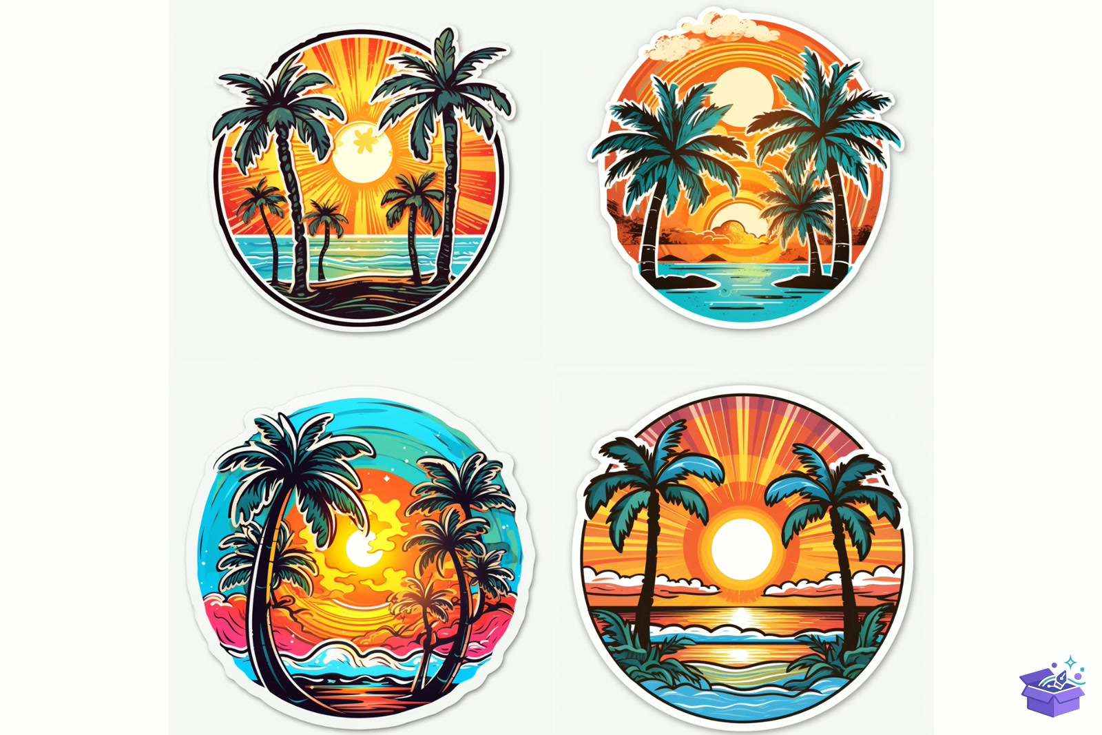 Prompt For Tropical Digital Sticker - Lazer Kesim ve Çizim Dosyası (SVG, DXF, EPS, PNG) - detaylı önizleme 6