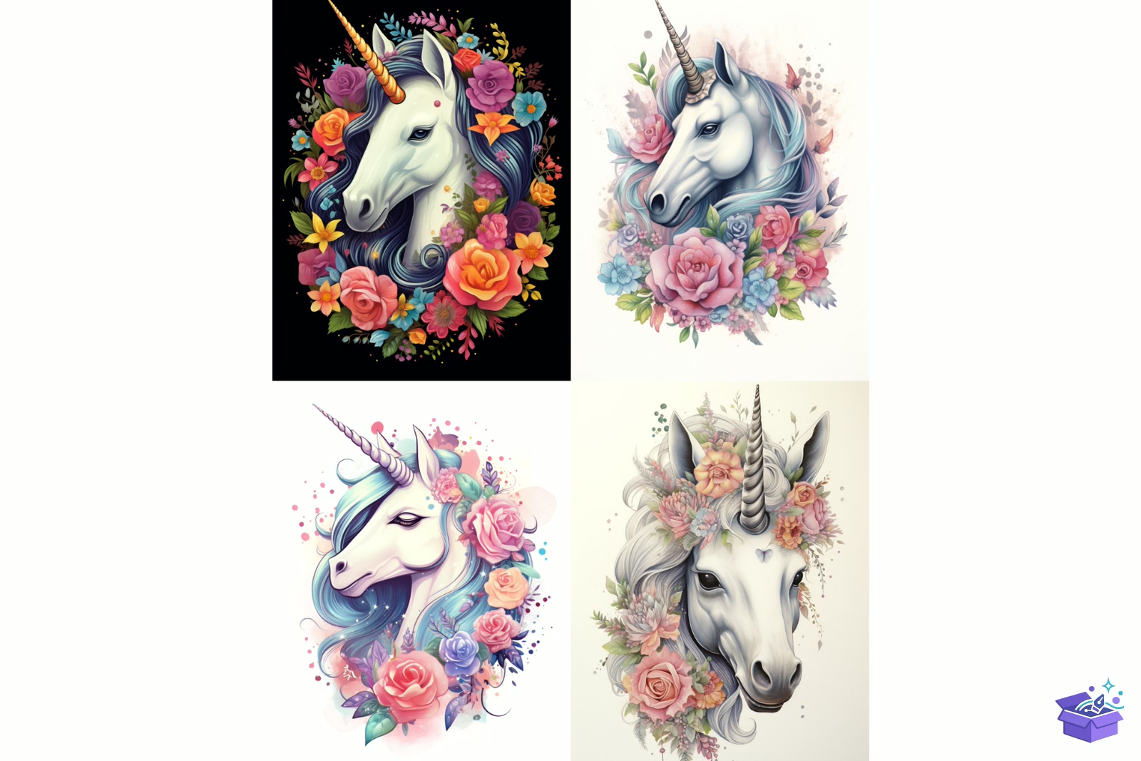 Prompt For Unicorn Illustration - Lazer Kesim ve Çizim Dosyası (SVG, DXF, EPS, PNG) - detaylı önizleme 2