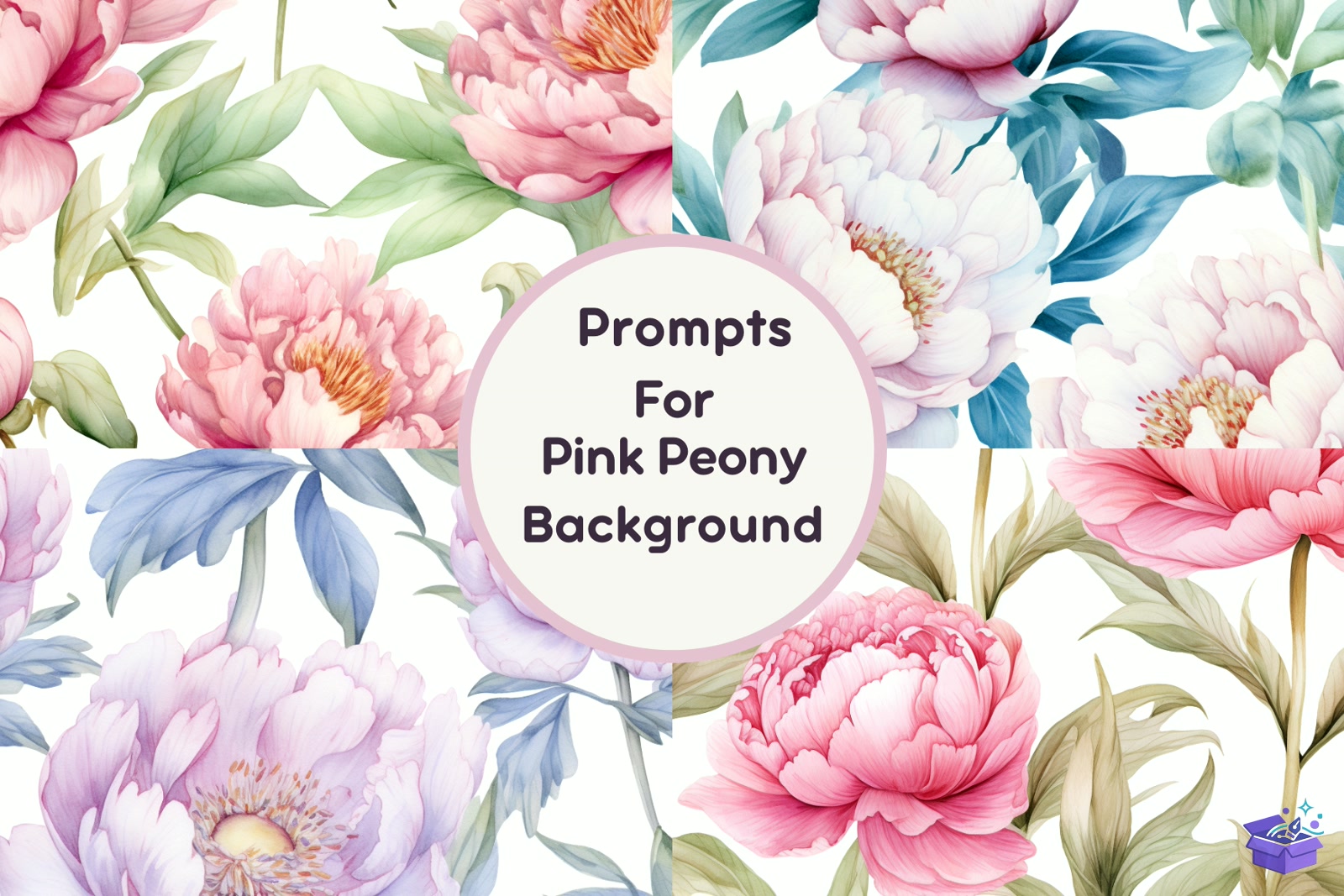 Watercolor Pink Peony Background - Lazer Kesim ve Çizim Dosyası (SVG, DXF, EPS, PNG) - Vektörler & SVG İndir (DXF, SVG, AI)