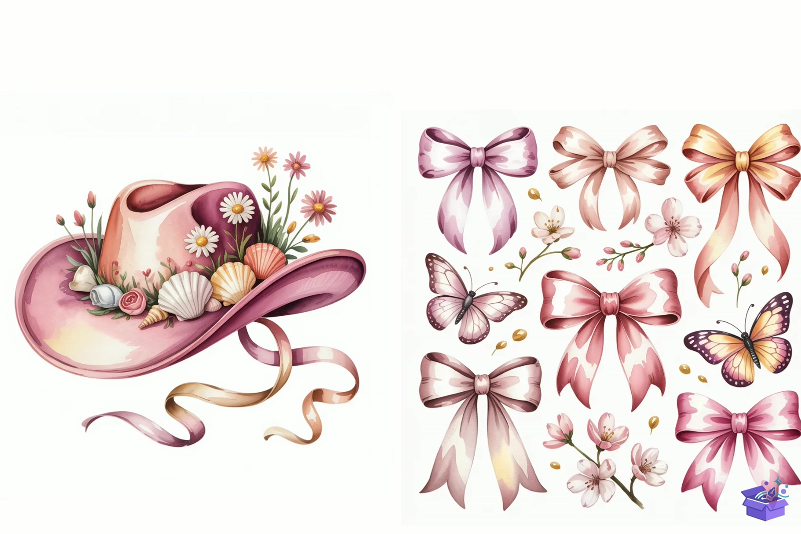 Prompt Pink Summer Girly Floral - Lazer Kesim ve Çizim Dosyası (SVG, DXF, EPS, PNG) - detaylı önizleme 2