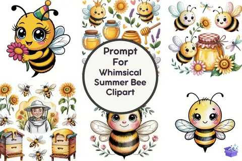 Hayalperest Yaz Arısı - Yapay Zekâ Promptu (PDF) - Vektörler & SVG İndir (PDF)