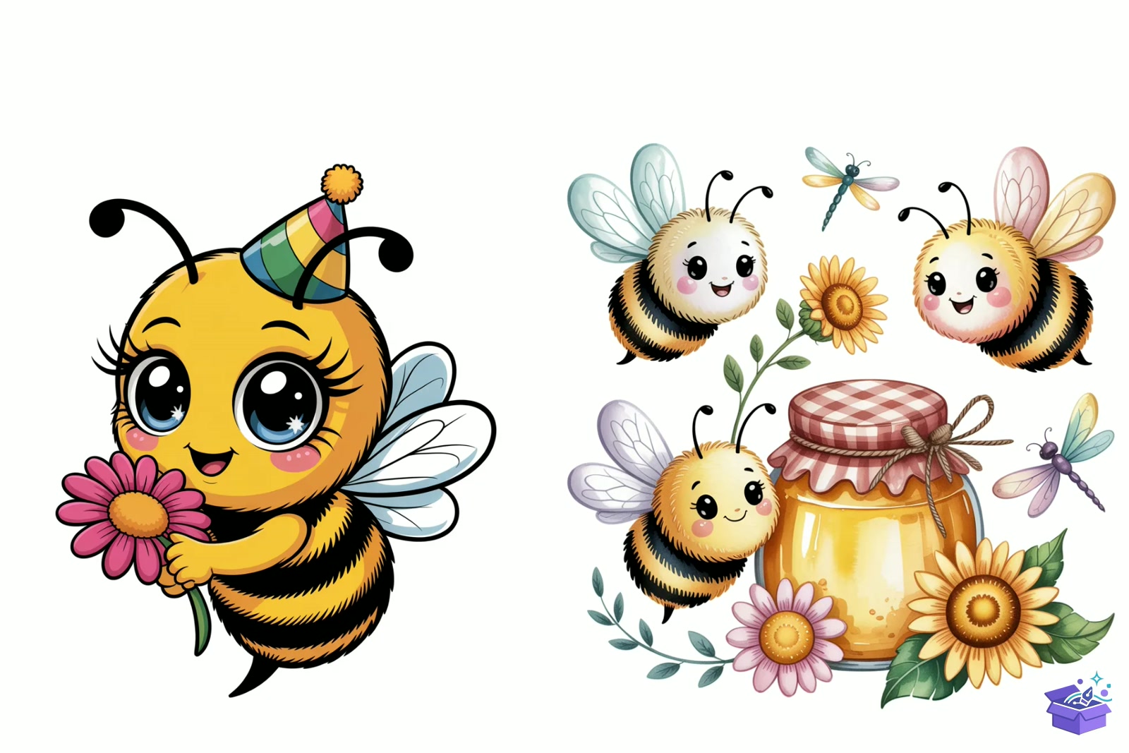 Prompt For Whimsical Summer Bee - Lazer Kesim ve Çizim Dosyası (SVG, DXF, EPS, PNG) - detaylı önizleme 2
