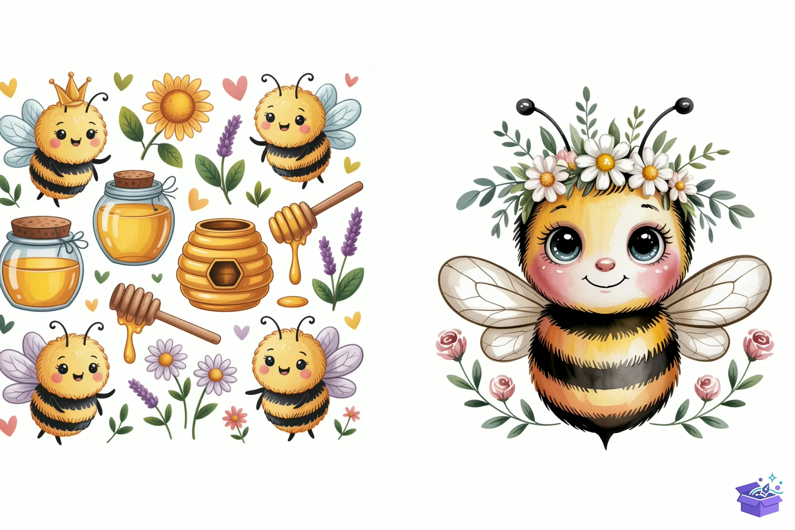Prompt For Whimsical Summer Bee - Lazer Kesim ve Çizim Dosyası (SVG, DXF, EPS, PNG) - detaylı önizleme 4