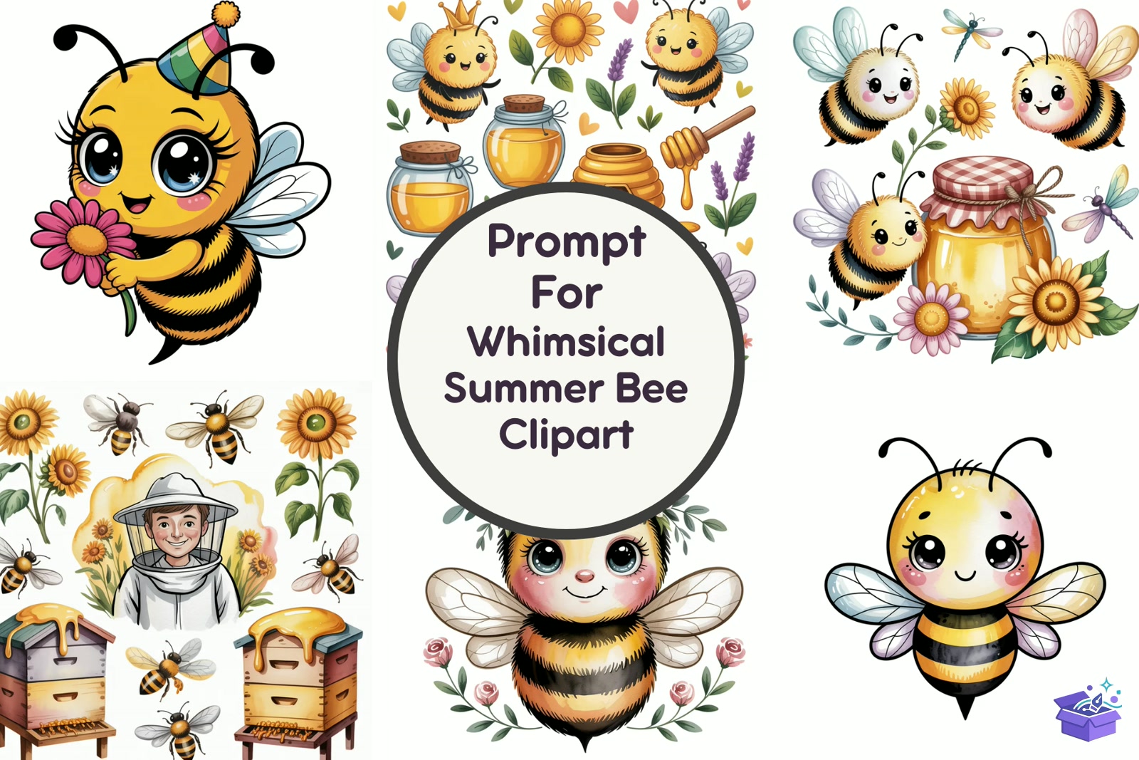 Prompt For Whimsical Summer Bee - Lazer Kesim ve Çizim Dosyası (SVG, DXF, EPS, PNG) - detaylı önizleme 5