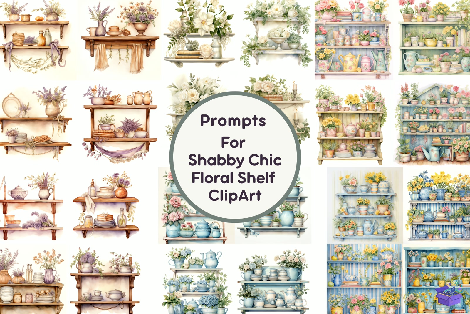 Shabby Chic Floral Duvar Rafı - Lazer Kesim ve Çizim Dosyası (SVG, DXF, EPS, PNG) - Vektörler & SVG İndir (DXF, SVG, EPS)